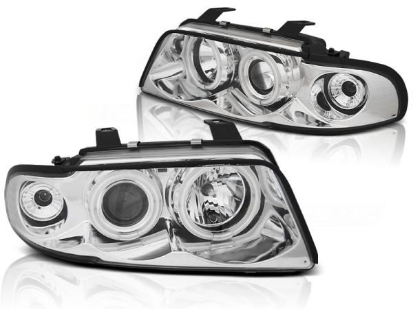 LED Angel Eyes Scheinwerfer für Audi A4 B5 94-98 chrom CCFL